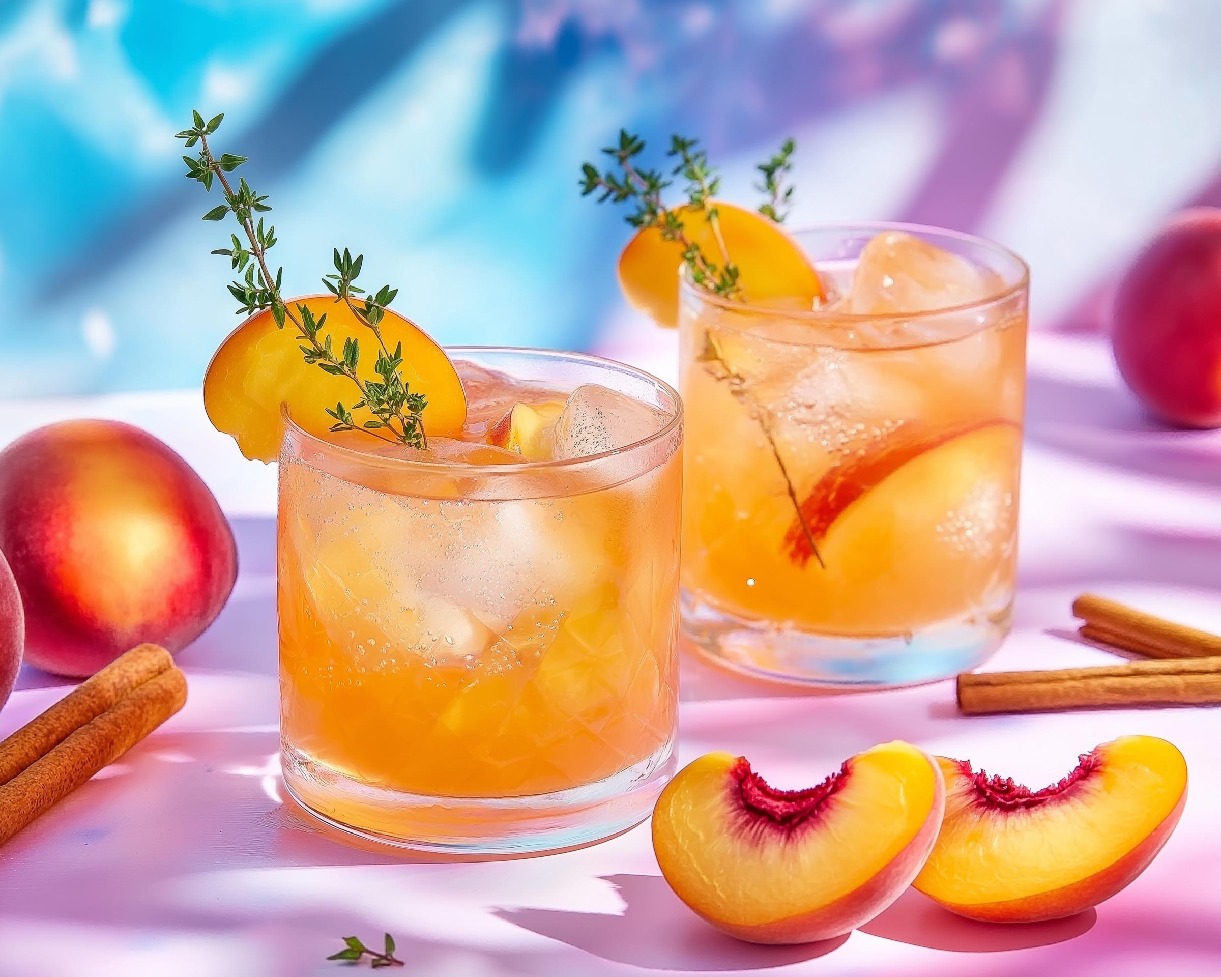 Peachy Holiday Sparkler Cocktail