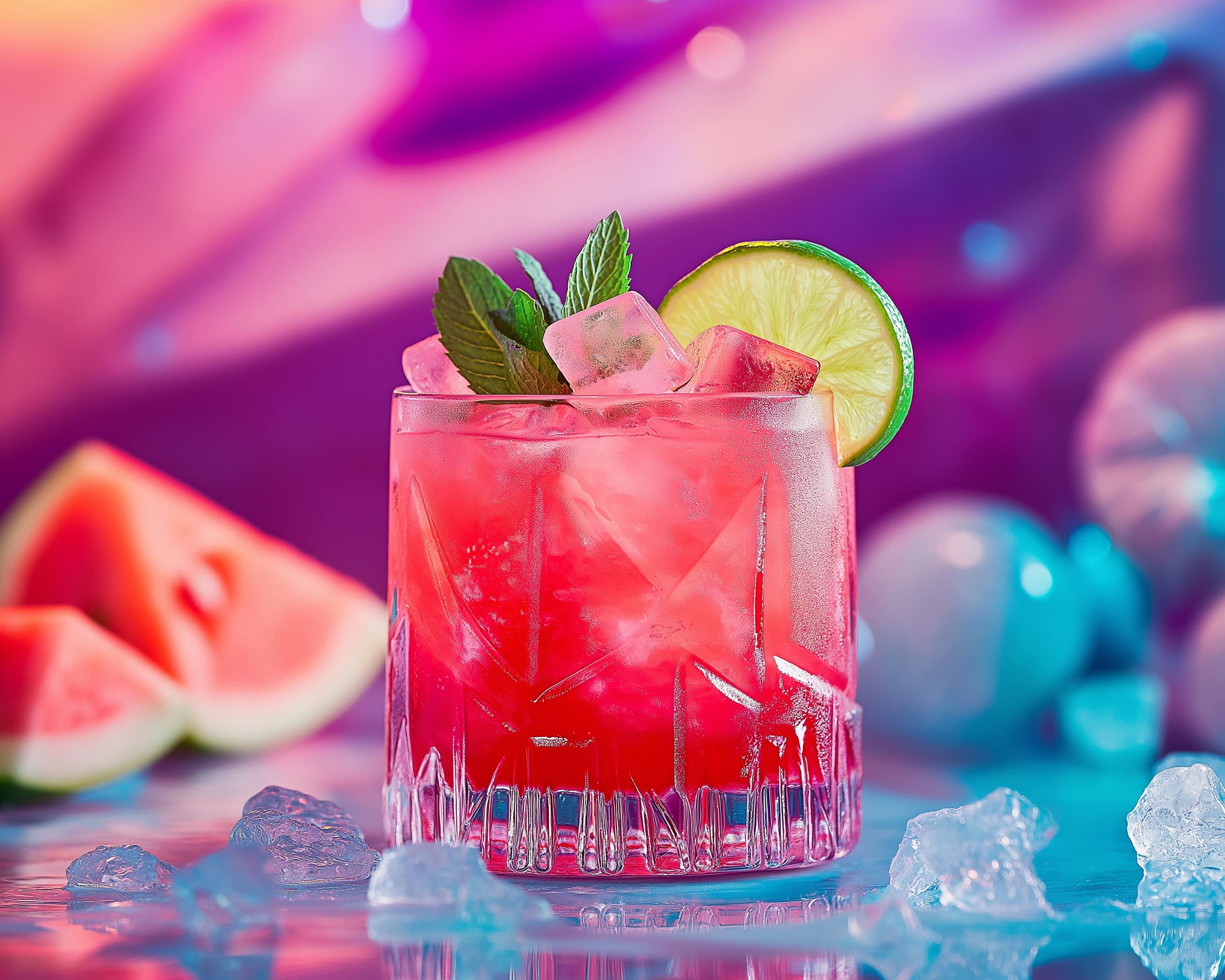 Frosted Watermelon Delight Cocktail